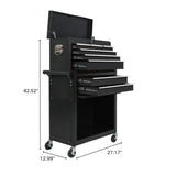 8 Drawer Large Capacity Rolling Toolbox, Detachable Cabinet Storage Tool Chest with Wheels, Tool Storage Cabinet with Lock for Workshop Garage