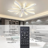 Garwarm Dimmable Ceiling Fan with Light and Remote Control, 27" Small Flush Mounted Ceiling Fan