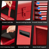 2 - in - 1 Rolling Tool Chest, 5-Drawer Tool Storage Cabinet with Wheels, Adjustable Shelf, Tool Box Organizer for Garage Warehouse Workshop