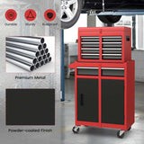 2 - in - 1 Rolling Tool Chest, 5-Drawer Tool Storage Cabinet with Wheels, Adjustable Shelf, Tool Box Organizer for Garage Warehouse Workshop