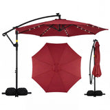 Tangkula 10ft Solar Patio Umbrella with Base Included