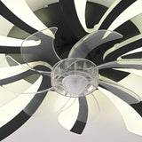 Garwarm Dimmable Ceiling Fan with Light and Remote Control, 27" Small Flush Mounted Ceiling Fan