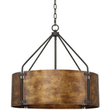 Possini Euro Design Julian Bronze Pendant Chandelier 22 inch Wide Rustic Farmhouse Metal Drum Shade 4-Light Fixture for Dining Room House Kitchen