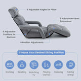 6 - Position Adjustable Floor Sofa Bed, Folding Lazy Sofa Chaise Lounger Recliner with Armrests & Footrests for Living Room, Bedroom & Gaming