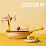 Carote 20 Pcs Ceramic Nonstick Cookware Set, Pots and Pans Set with Detachable Handles, Oven/Dishwasher Safe, Stackable Kitchen Cooking Set, Colorful