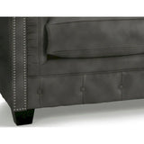 Hancock Tufted Top Grain Italian Leather Chesterfield Sofa - Dimensions: 31" H x 86" W x 40" D