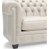 Hancock Tufted Top Grain Italian Leather Chesterfield Sofa - Dimensions: 31" H x 86" W x 40" D