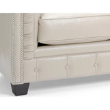 Hancock Tufted Top Grain Italian Leather Chesterfield Sofa - Dimensions: 31" H x 86" W x 40" D