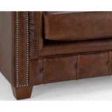 Hancock Tufted Top Grain Italian Leather Chesterfield Sofa - Dimensions: 31" H x 86" W x 40" D