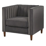 Lifestorey Paxton Tuxedo Chair with Channel Stitch Design