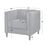 Lifestorey Paxton Tuxedo Chair with Channel Stitch Design