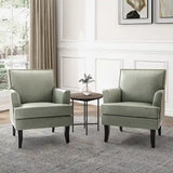 Nileus Set of 2 Modern Classic Polyester Accent Chairs with Solid Wood Legs by HULALA HOME