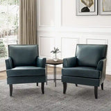 Nileus Set of 2 Modern Classic Polyester Accent Chairs with Solid Wood Legs by HULALA HOME