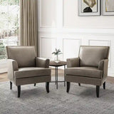 Nileus Set of 2 Modern Classic Polyester Accent Chairs with Solid Wood Legs by HULALA HOME