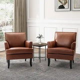 Nileus Set of 2 Modern Classic Polyester Accent Chairs with Solid Wood Legs by HULALA HOME