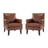 Nileus Set of 2 Modern Classic Polyester Accent Chairs with Solid Wood Legs by HULALA HOME
