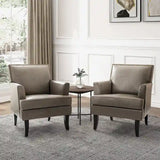 Nileus Set of 2 Modern Classic Polyester Accent Chairs with Solid Wood Legs by HULALA HOME