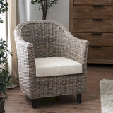 Furniture of America Lali Rustic Kubu Rattan Wicker Lounge Chair