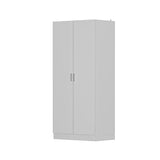 Freestanding 2 - Door Bedroom Armoire with Hanging Rod