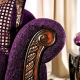 Grendel Classic Purple Chenille Loveseat with Rolled Arms by Furniture of America