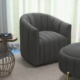 SEYNAR Modern Velvet Tufted Swivel Club Chair and Ottoman Set