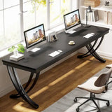 78.74 - Inch Extra Long Double Computer Desk with Stylish Metal Legs for Home Office