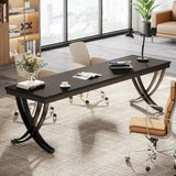 78.74 - Inch Extra Long Double Computer Desk with Stylish Metal Legs for Home Office