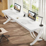 78.74 - Inch Extra Long Double Computer Desk with Stylish Metal Legs for Home Office