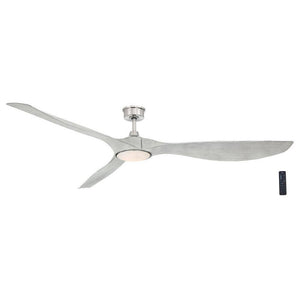 Marlon 84 in. Integrated LED Indoor Brushed Nickel Ceiling Fan with Light Gray Blades and Remote Control