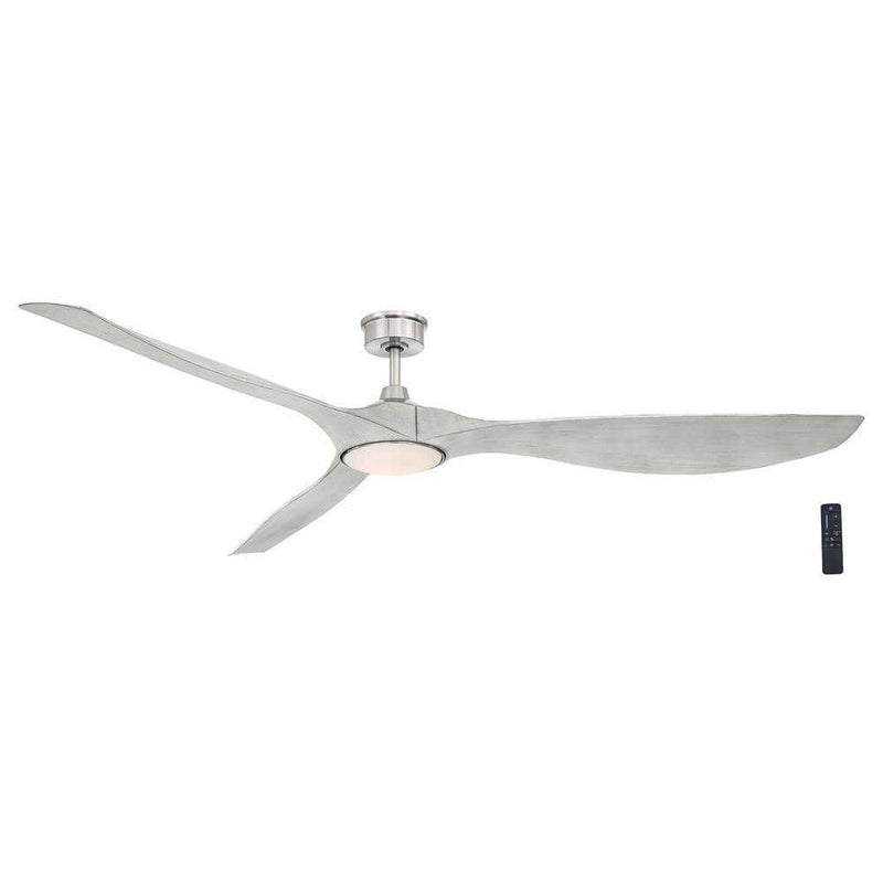 Marlon 84 in. Integrated LED Indoor Brushed Nickel Ceiling Fan with Light Gray Blades and Remote Control