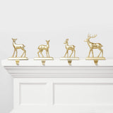 Wondershop 4ct Metal Reindeer Christmas Stocking Holder Gold