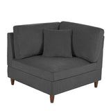 5-Piece Corduroy Modular Sectional Sofa with Ottoman