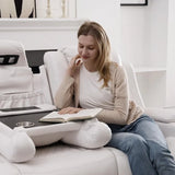 Black Power Reclining Sofa with Wireless Charger, Reading Light, Faux Leather, LED Lighting, AC/USB Ports, and Cup Holder for Living Room
