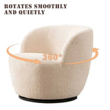 Modern Swivel Barrel Chair with 360 - Degree Rotation - Single Fabric Accent Chair