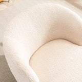 Modern Swivel Barrel Chair with 360 - Degree Rotation - Single Fabric Accent Chair