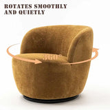 Modern Swivel Barrel Chair with 360 - Degree Rotation - Single Fabric Accent Chair