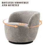 Modern Swivel Barrel Chair with 360 - Degree Rotation - Single Fabric Accent Chair