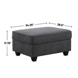 Stone Gray 7-Piece L - Shaped Sectional Sofa Set with Ottoman