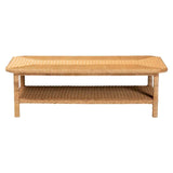 Minahasa Bohemian Braided Rattan Coffee Table in Light Honey