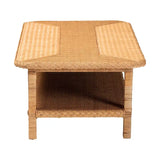 Minahasa Bohemian Braided Rattan Coffee Table in Light Honey