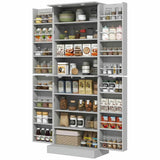 Spaco 17-Tier Kitchen Small Pantry Cabinet with 2 Doors and 6 Adjustable Shelves, Cabinet Pantry, Freestanding 5-Tier Shelving Pantries