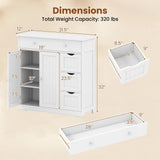 Tangkula Bathroom Floor Cabinet with 4 Drawers for Living Room