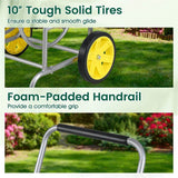 Garden Hose Reel Cart Holds 230FT of 5/8" Hose, Heavy - Duty Hose Cart with 2 Wheels & Storage Basket, Portable Water Hose Organizer for Yard