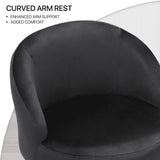 Monibloom Velvet Accent Chair, Modern Upholstered Single Sofa Side Chair, Comfy Barrel Club Living Room Armchair with Golden Metal Legs