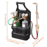 Yescom DOT Oxy Acetylene Torch Kit Gas Tank Brazing Welding Cutting Black Holder Gauge Portable Brass Nozzle Long Pipe Goggles Heavy Duty Oxygen