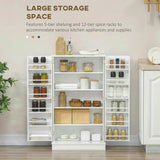 Spaco 17-Tier Kitchen Small Pantry Cabinet with 2 Doors and 6 Adjustable Shelves, Cabinet Pantry, Freestanding 5-Tier Shelving Pantries