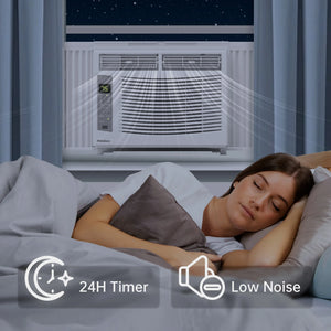 Window Air Conditioner 6000 BTU Cool to 250 Sq Ft Intelligent, LED, Remote Control, Easy to Clean Filter Screen, Can Be Used As a Dehumidifier/Fan