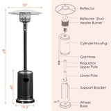 50,000 BTU Propane Patio Heater, Standing Stainless Steel Outdoor Heater with Wheels, Triple Protection, CSA Certified for Deck & Commercial