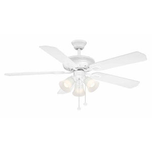 Hampton Bay Glendale 52 in. Indoor White Ceiling Fan with Light Kit