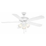Hampton Bay Glendale 52 in. Indoor White Ceiling Fan with Light Kit